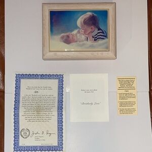 Wooden/Tile Music & Jewelry Box by Donald Zolan Brotherly Love 8” L x 6”…